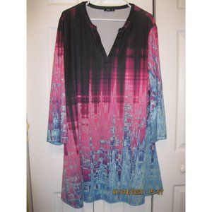 Black Pink Blue Tunic size 3X by Lily (Zulily)